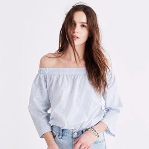 Madewell Striped Off-the-Shoulder Blouse